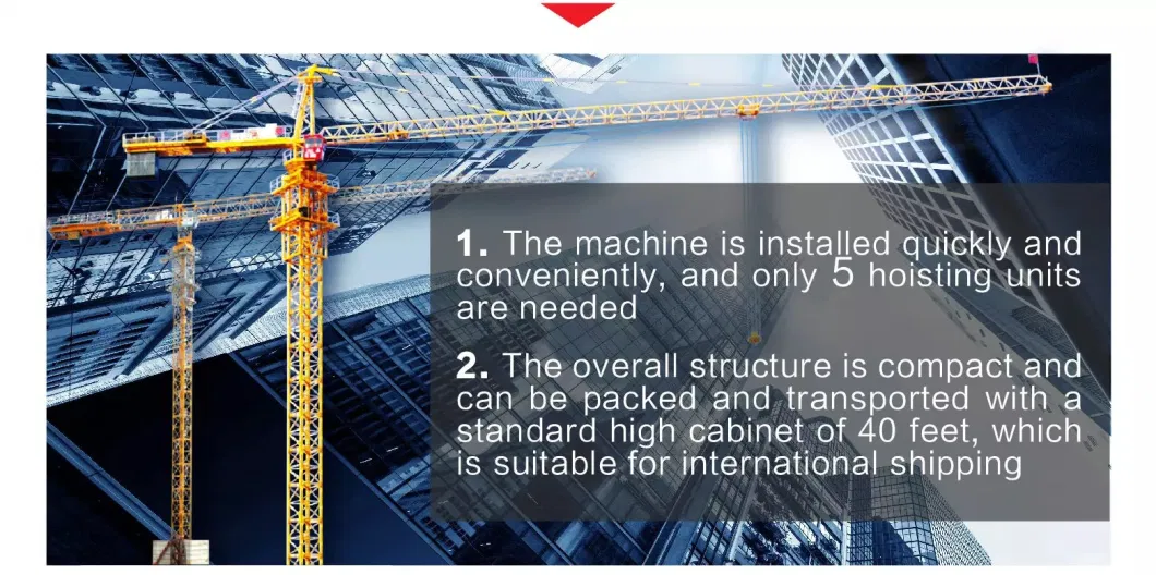 Working Radius 55m Lifting Height 140m Max 6t Tower Crane