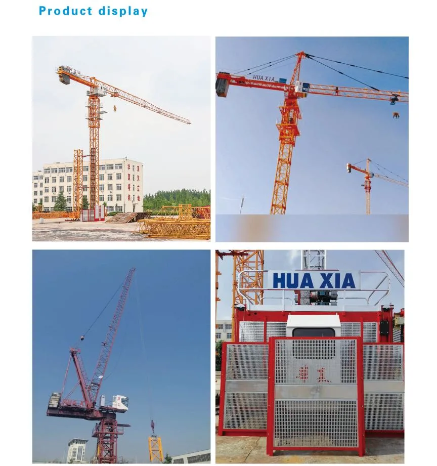Chinese Brand New 40m Jib Max. Load 8 Ton Topless Tower Crane